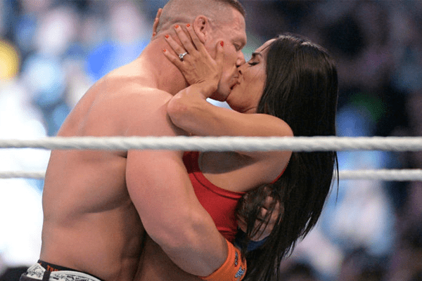 John Cena and Nikki Bella kiss 