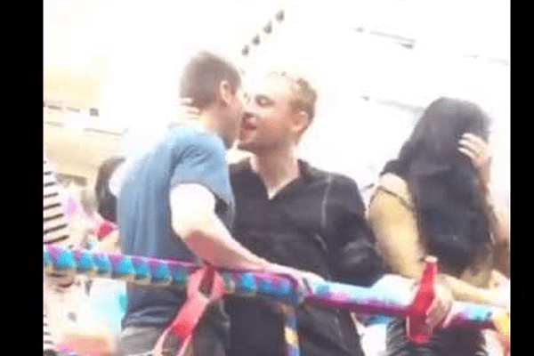 Brian J. Smith kissing his co-star Max Riemelt