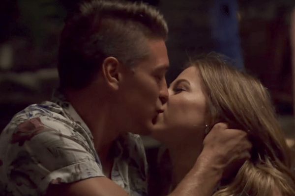 Dean and Kristine kiss