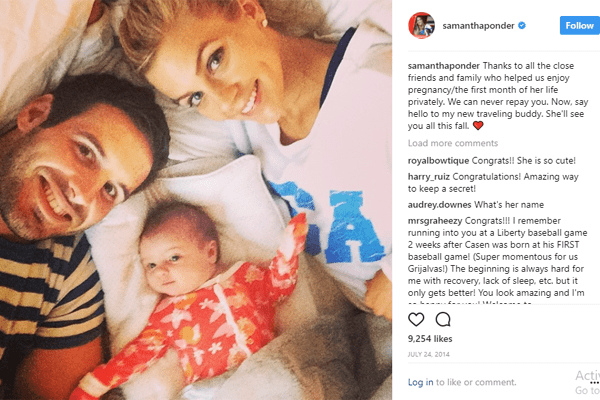 Bowden Sainte-Claire Ponder debut in Samantha Ponder's Instagram