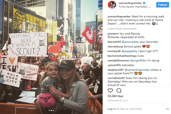 Bowden with her mother in Times Square , Manhattan