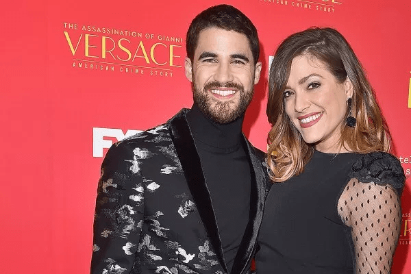 Darren Criss and Mia Swier attenting the premiere of The Assassination of Gianni Versace