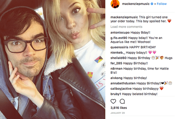 Jake Etheridge and girlfriend Mackenzie Porter wish each other in their birthdays