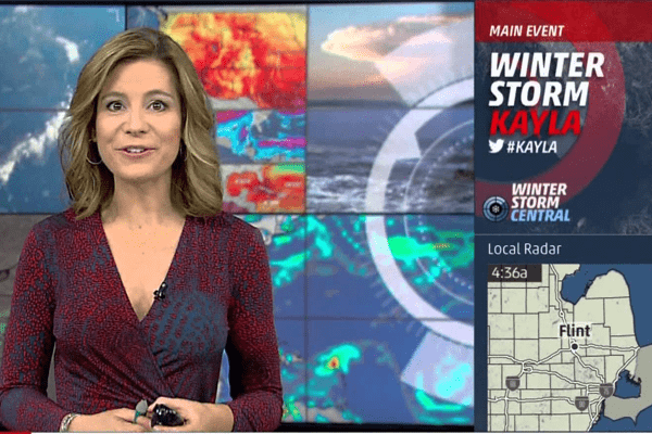 Jen Carfagno broedcasting weather report