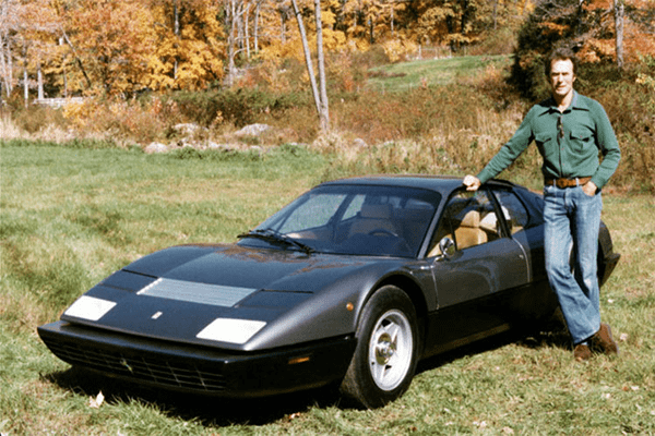 Clint Eastwood with his Ferrari