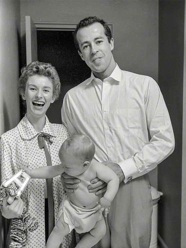 Cloris Leechman with husband George Englund in their New York Apartment 