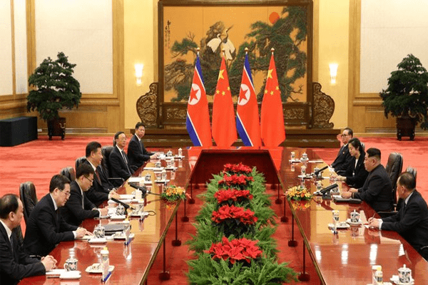 Kim Jong Un meeting with Chinese President on The Great Hall of People