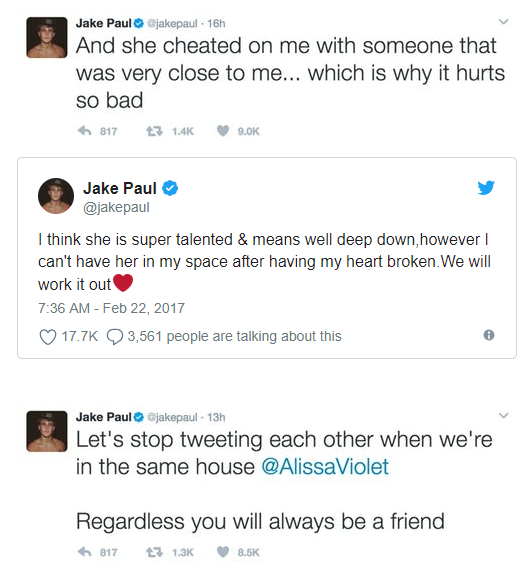 Alissa Violet and Jake Paul feud