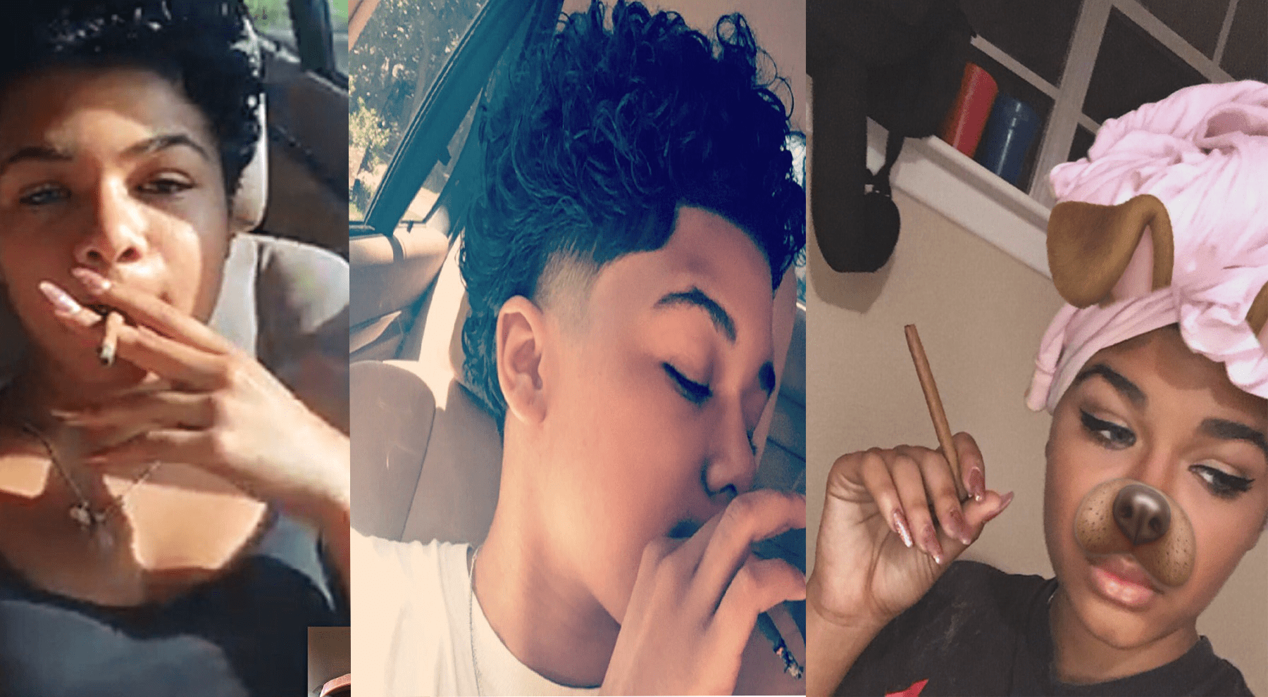 DJ Clue's daughter smoking weed