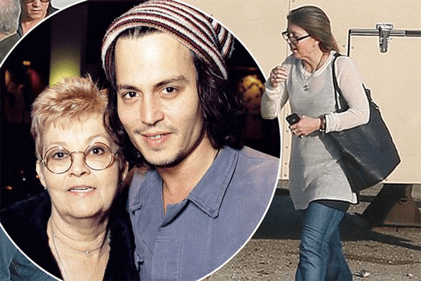 Iconic actor Johnny Depp with his mother along with a picture of his sister christi