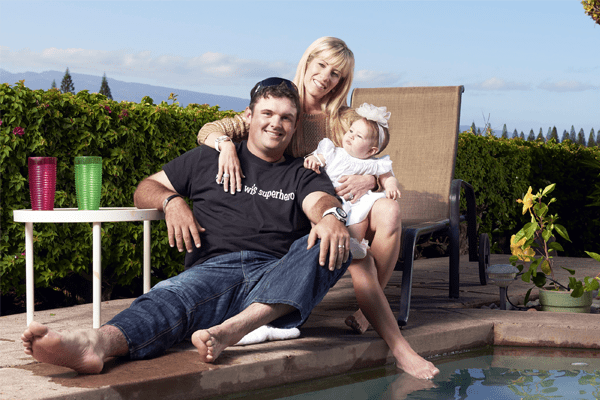 Patrick Reed with wife Justine and daughter Windsor-Wells 