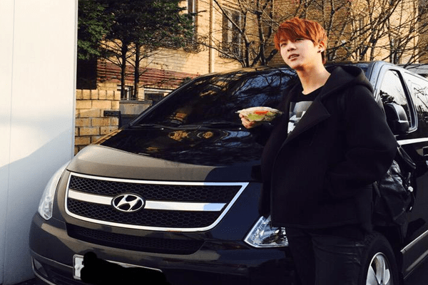 BTS Rapper Suga with his car