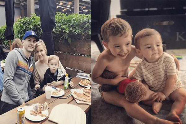 J.J Redick's wife Chelsea Kilgore-Redick with their sons Knox & Kai