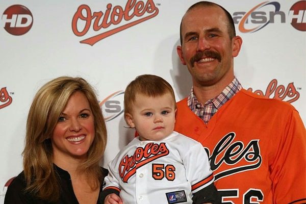 Darren O'Day and wife, Elizabeth with Daughter, Claire