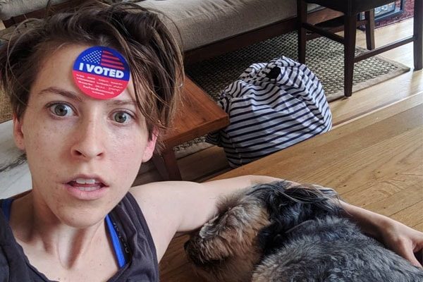 Eden Sher and her dog, Oso.