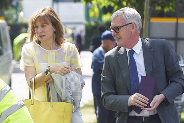 Fiona Bruce and husband Nigel Sharrocks.