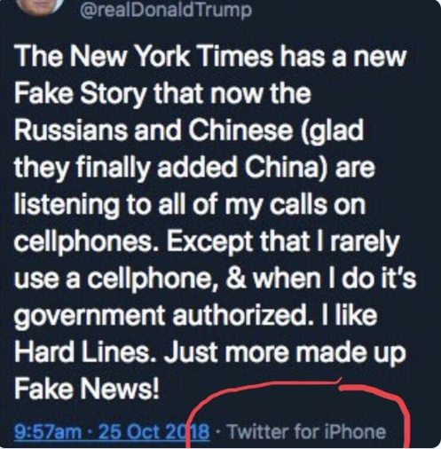 Trump uses iPhone 