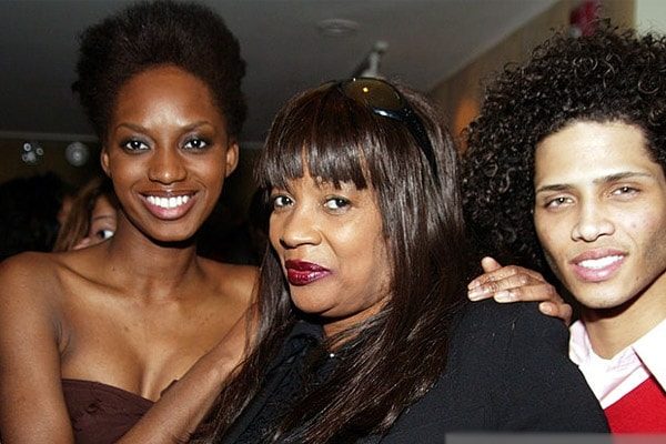 The mother of Tyson Beckford was spotted with some guests in Olympus Fashion Week 2005.