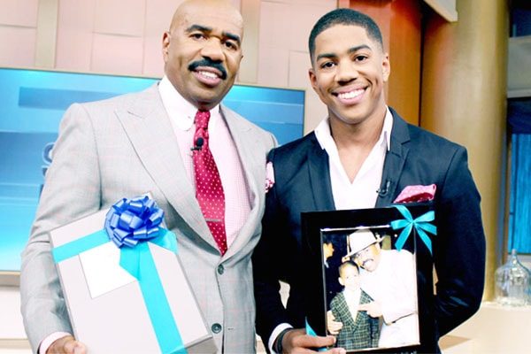 Wynton Harvey with his father Steve Harvey.