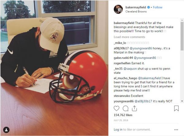 Baker Mayfield signed a deal with Cleveland Browns.