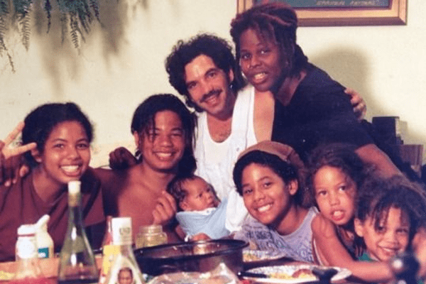 Janet Smollet with husband and children