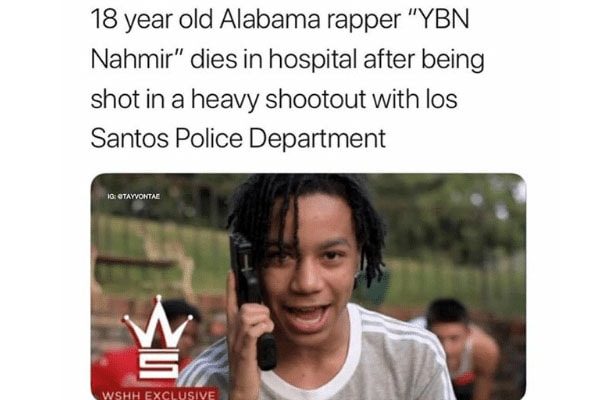 Rapper YBN Nahmir dead news