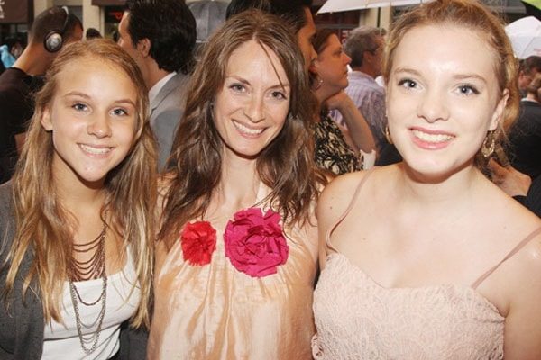 Michelle Federer and her daughters