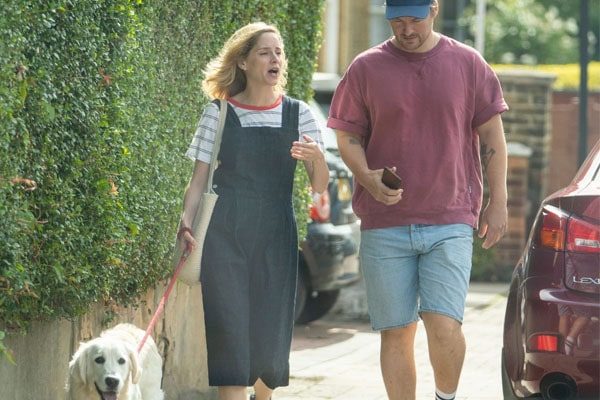 Sophie Rundle with her fiancee out for a walk