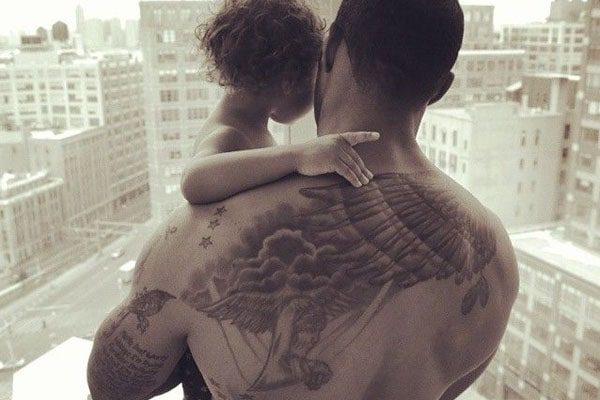 Omari Hardwick's Angel tattoo