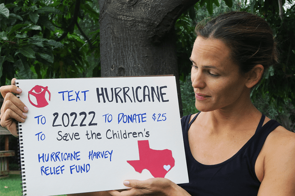 Jennifer Garner, mother of three became emotional after  visiting the children affected by Hurricane Harvey