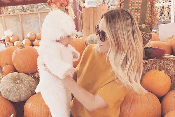 Lauren Conrad’s “Little Lamb” celebrates his first Pumpkin Patch