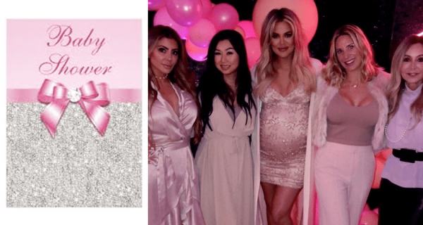 Khloe Kardashian pink-themed baby shower