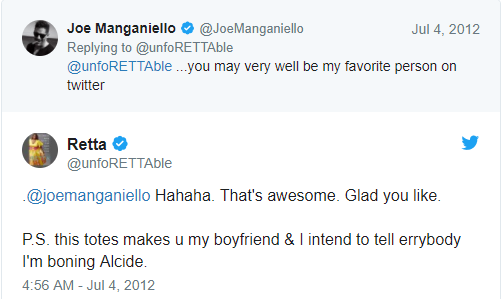 Retta and Joe Manganiello relationship in twitter