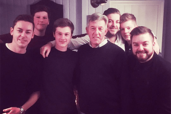 Alex Brooker with his brothers and father.