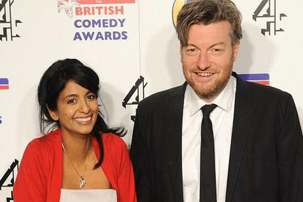 A picture of Charlie Brooker and his wife Konnie Huq at the British Comedy Awards