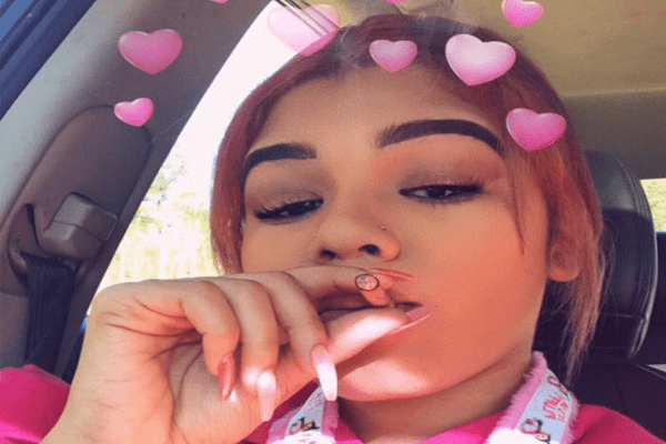 DJ Clue's daughter Bryana Shaw posting her image of smoking marijuana.