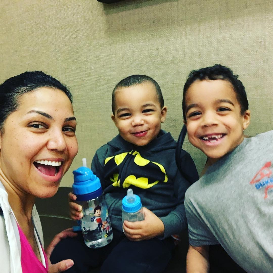 Stephanie Ramos with her two sons, Xavier and Gio