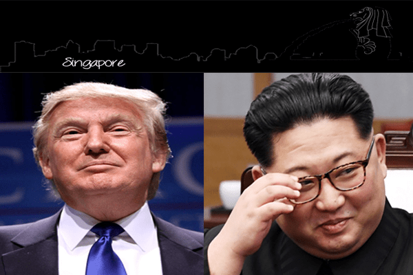 Kim and Trump Summit at Singapore on June 12