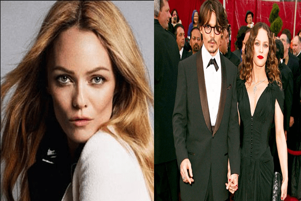 A side by side picture of Vanessa Paradis & Johnny Depp