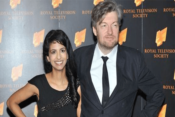 A picture of the Black Mirror creater Charlie Brooker with his wife Konnie Huq