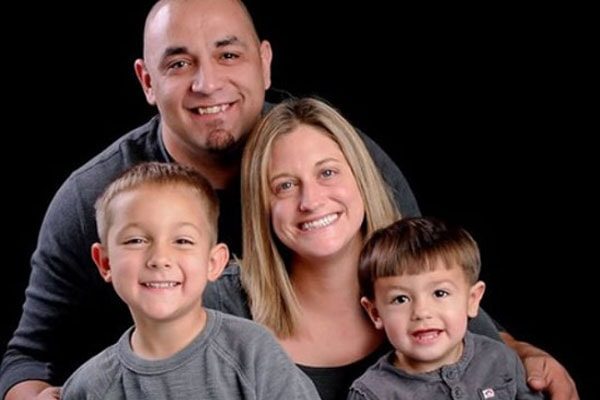 Justin Shearer with wife Allicia Shearer and two sons.