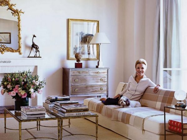 Lee Radzwill sitting in her house