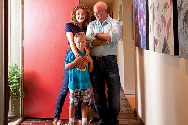 Rishia Haas and husband Andrew Zimmern with their son Noah