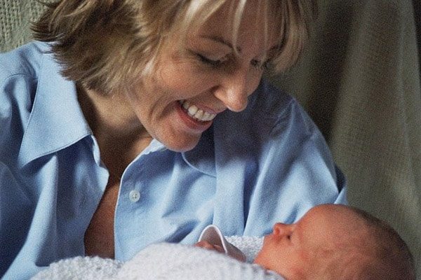 Mary Nightingale captured with her new born daughter in 2003.