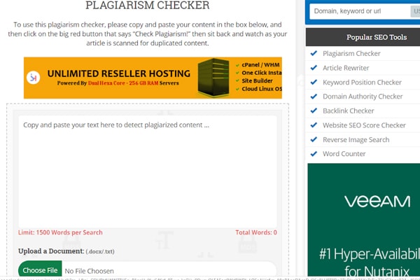 Free Online Plagiarism Checker At Small SEO Tools