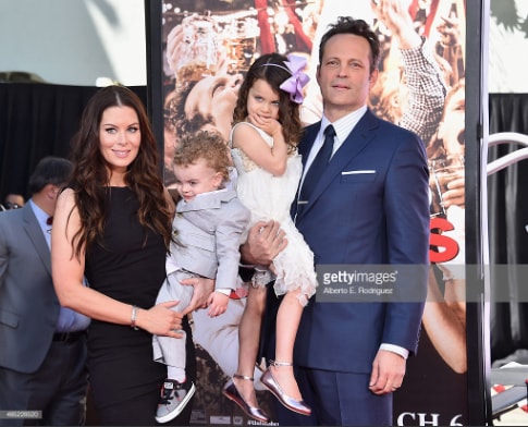 Kyla Weber alongside her husband, Vince Vaughn, her daughter, Lochlyn Kyla Vaughn 