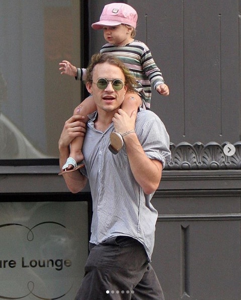 Matilda Ledger carried by her late father Heath Ledger 