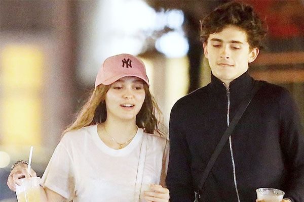 Timothee Calamet with his girlfriend,Lily-Rose Depp
