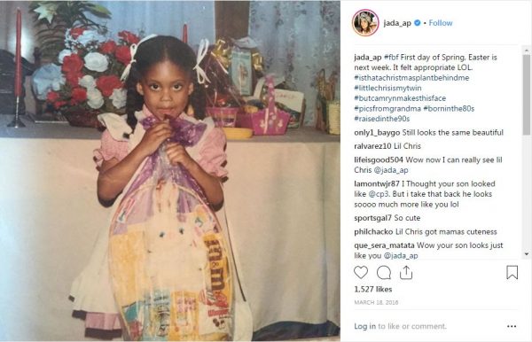 Jada Crawley's childhood picture which she shared on her Instagram.