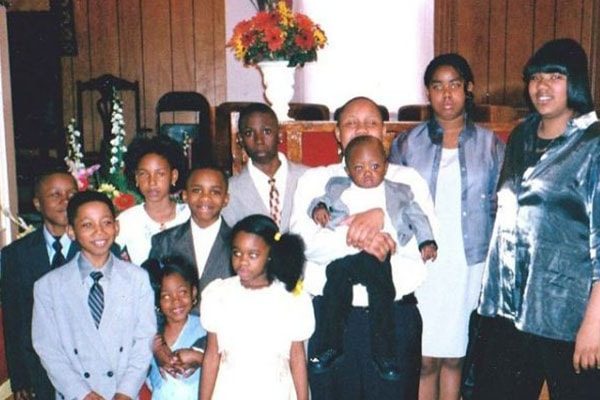 Cousin Stizz with the neighborhood kids. 